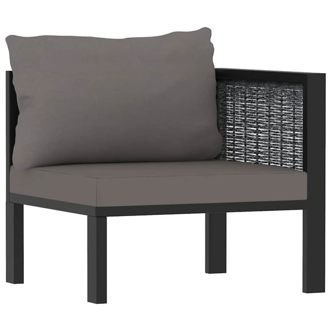 vidaXL - Hoekbank - sectioneel - met - linkerarmleuning - poly - rattan - antraciet