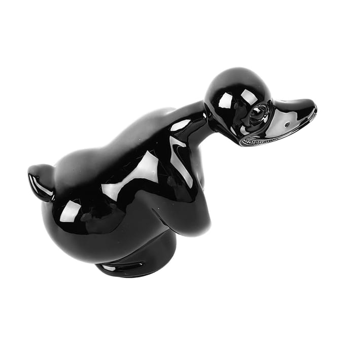 Eend Ornament Galvaniseren Hars Eend Sculptuur Stijlvol Decoratief Eend Figuur voor Auto Bureau zwart