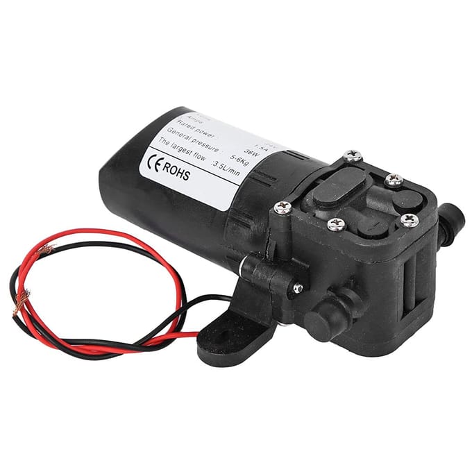 36W Membraanpomp, Maximale Doorstroming 3,5L/min, 12V/24V, Dubbele Rechte Buis, FL-5206 (24 Volt (gelijkstroom))
