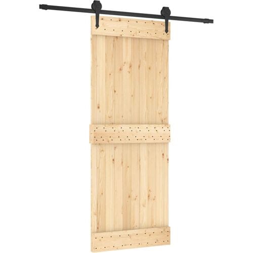 vidaXL - Schuifdeur - 80 - x - 210 - cm - Massief - Pine - Hout - (Onbehandeld)