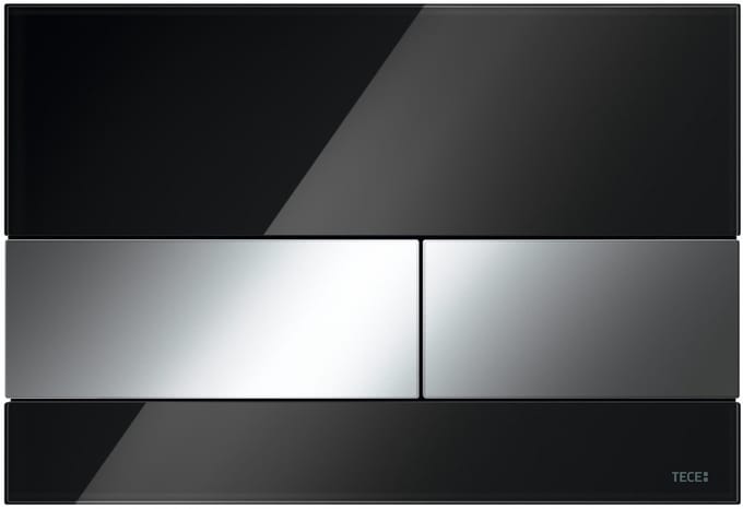 Tece TECEsquare - Bedieningsplaat, zwart glas/glazend chroom 9240807