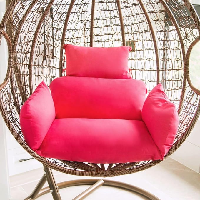 Hangstoel Kussen - Schommelstoel Pad - Comfortabel Zitten - Extra Dikke Vulling - 15 cm Dikte - Roze