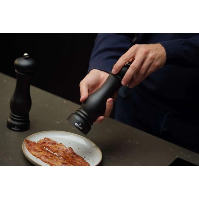 Buccan cooking – Klassieke Pepermolen – Mat zwart met zilver – Set van 2