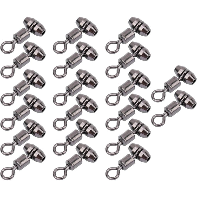 Lot de 20 connecteurs d'engrenages pivotants de type européen, version améliorée en cuivre, équipement de pêche small gray