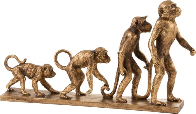 Aap Evolutie Poly Antiek Goud