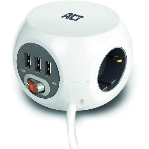 ACT AC2410 Stekkerdoos + USB-A