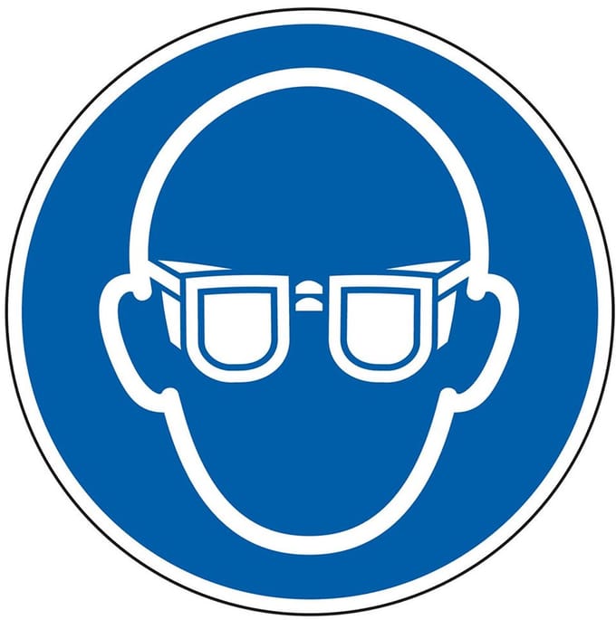Oogbescherming verplicht sticker - ISO 7010 - M004 300 mm
