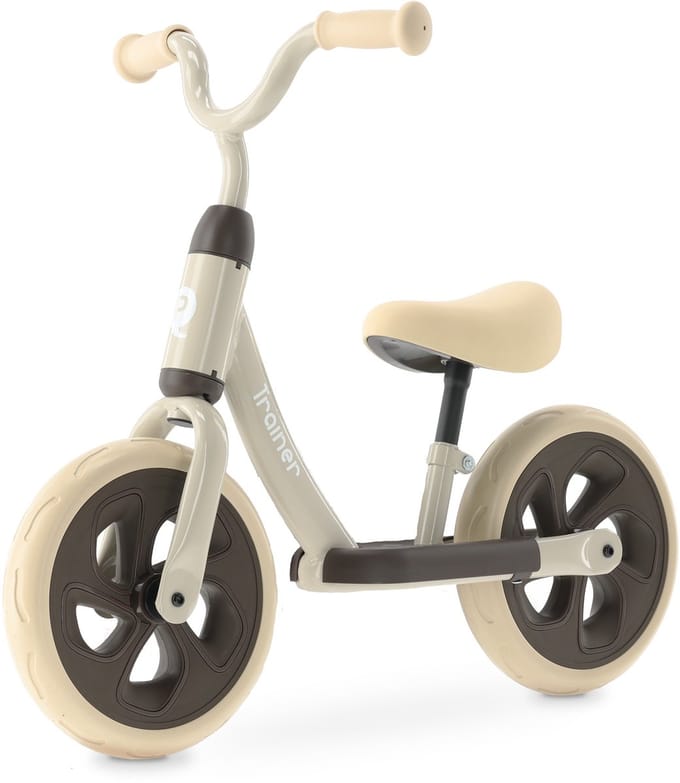 Qplay Trainer Loopfiets - Peuterfiets 2 tot 4 Jaar - 10 inch - Beige