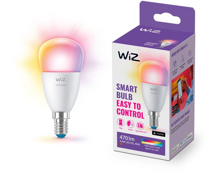 WiZ Kogellamp - Gekleurd en Wit Licht - Slimme LED Verlichting - E14 fitting - 40W - Mat - Wi-Fi