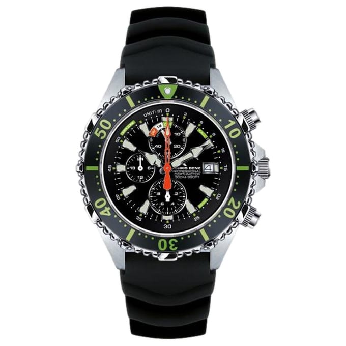 Chris Benz - CB-C300X-G-KBS - Duikershorloge - Unisex - Quartz