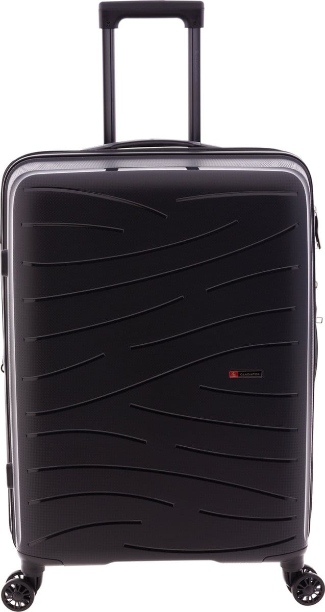 Gladiator Flow Middelgrote Koffer - 68 cm - 70/80 liter - Expandable - Zwart