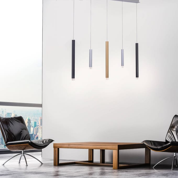 LED hanglamp PURE Gemin, veelkleurig, 5-lamps