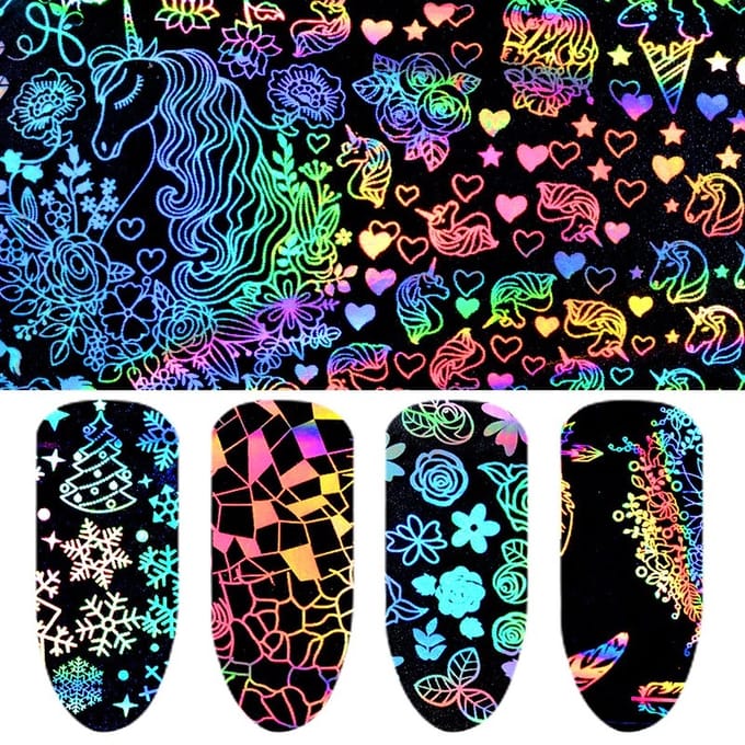 8 Stuks Nagelstickers – Holografisch