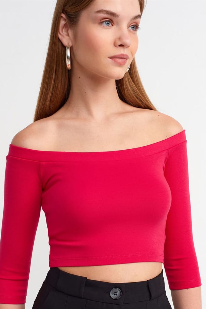 Dames Off-shoulder Crop Blouse