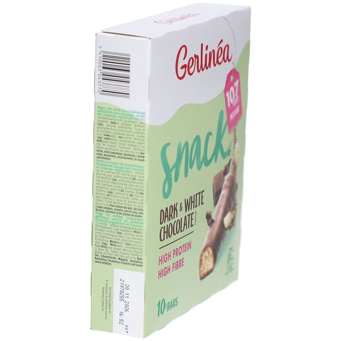 Gerlinea Tussendoortje - Repen - Pure & Witte Chocolade - 10 x 31 gr