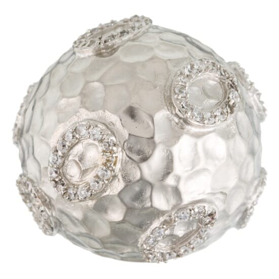 Orphelia Ring Bombe Hammered Zirconium Zilver 925 R-4251-RP/52