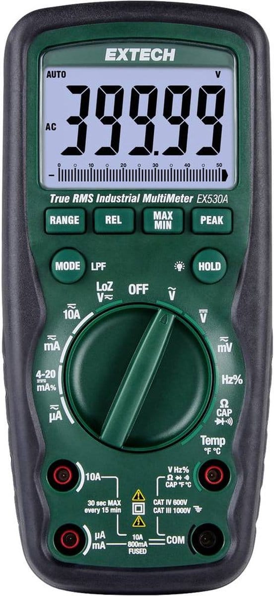 Extech EX530A Multimeter Digitaal – CAT IV 600 V – Weergave: 50000 counts
