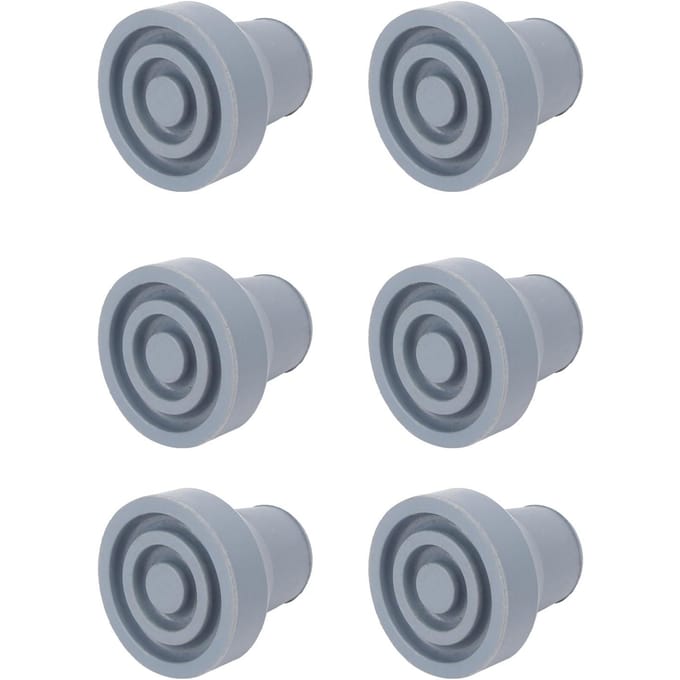 19mm 6 stuks Rubberen Stokdoppen Slijtvast Stabiel Zwaar Uitgevoerd Zacht Rubber Krukdoppen Vervanging gray