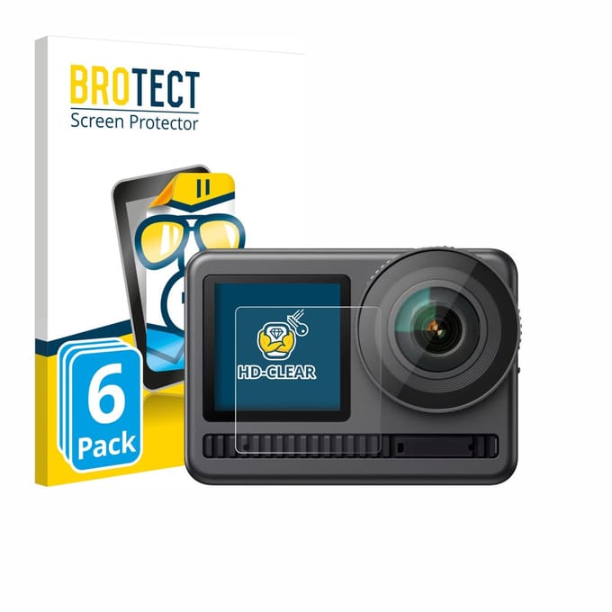 BROTECT - Screenprotector voor Akaso Brave 8 (Display voor) - Folie Beschermfolie transparant 6 Stuks