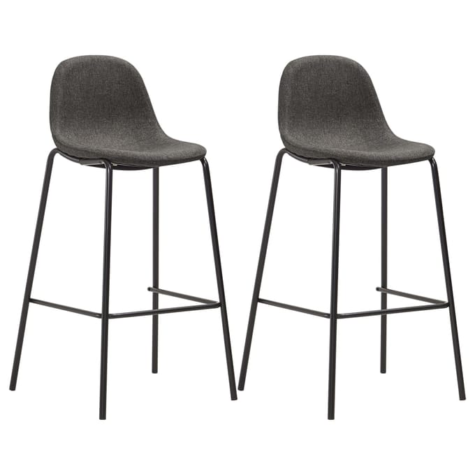 vidaXL - Barstoelen - 2 - st - stof - donkergrijs