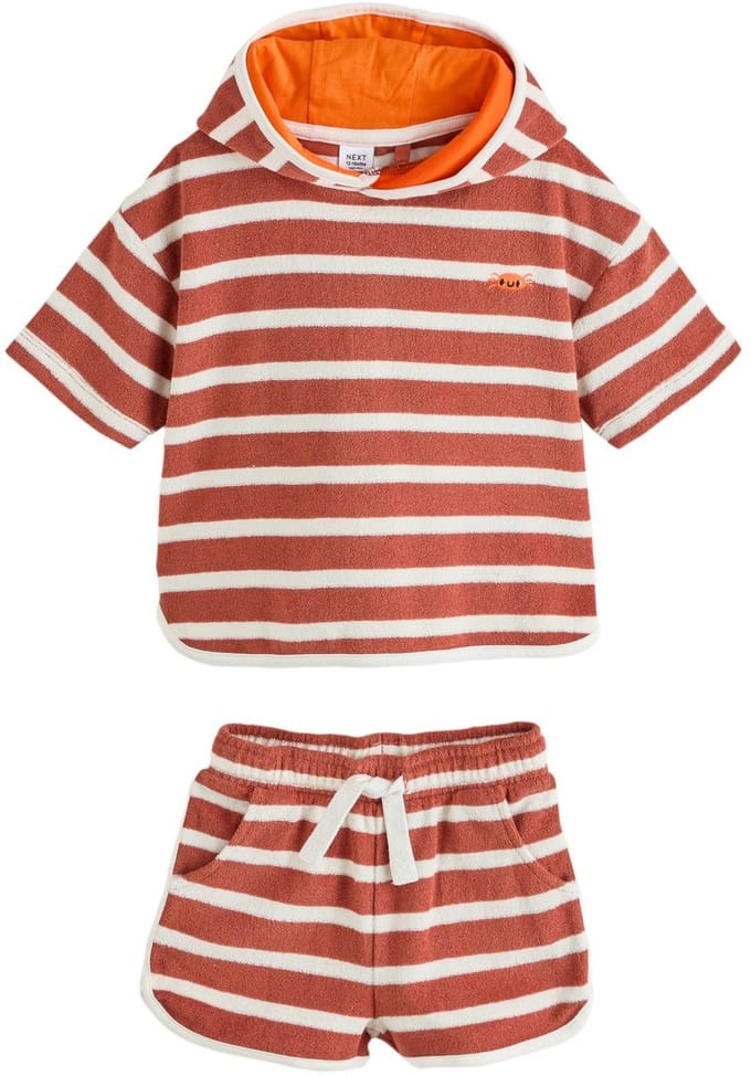 Next - Jongens - Badstof top en short set - Oranje