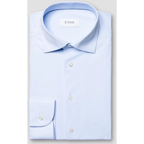Eton Overhemd Four-Way Stretch Uni Licht Blauw / male