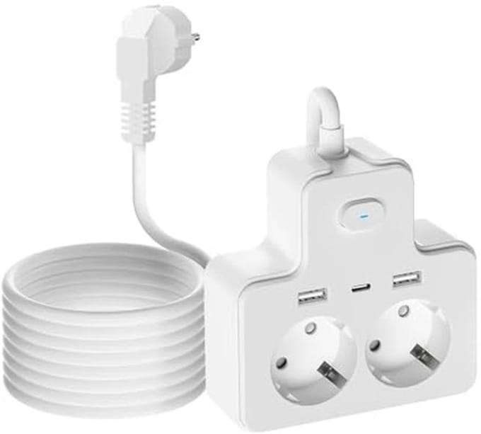 Stekkeradapter met USB en dubbele stopcontact