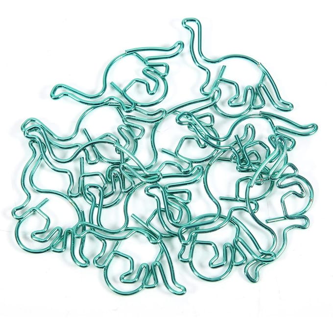 12 Stuks Clip Dinosaurusvormig Kleurgecoat Multifunctioneel Verdikt Paperclip 3x3cm blue