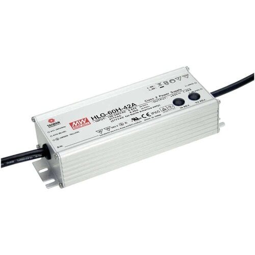 MEAN WELL HLG-60H-24B LED-driver, LED-transformator Constante spanning, Constante stroomsterkte 60 W 2.5 A 14.4 - 24 V/DC Dimbaar, PFC-schakeling,