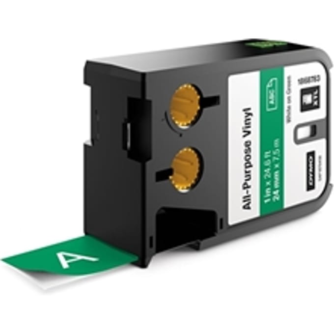 DYMO 1868783 XTL tape vinyl wit op groen 24mm (origineel)