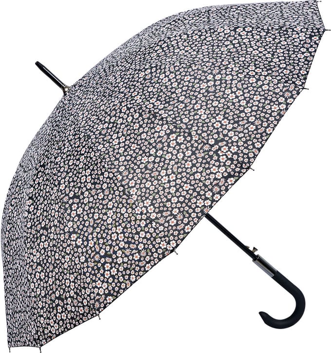 Clayre & Eef Paraplu Volwassenen 90 cm Zwart Polyester Bloemen
