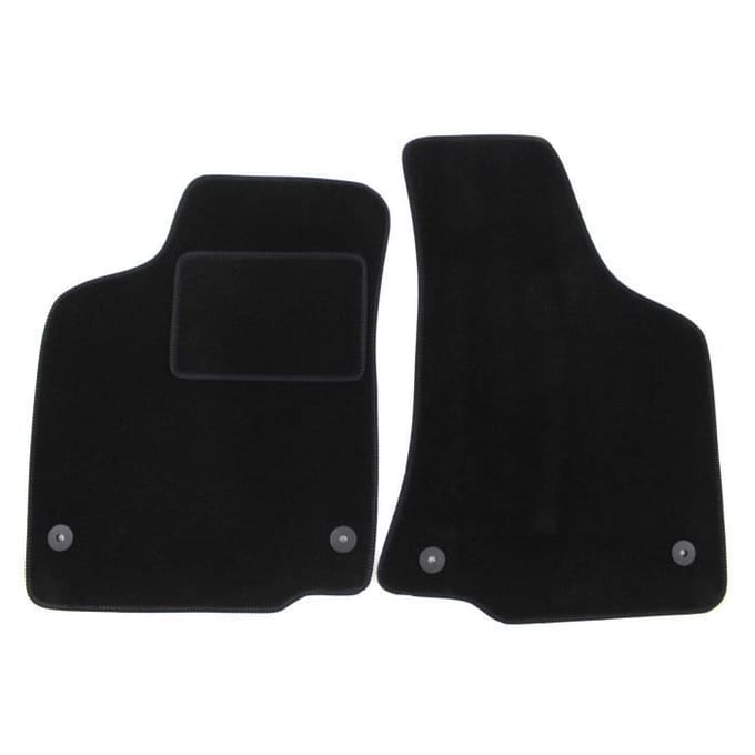 Tapis de sol - Caddy - Sur mesure - Velours noir - 4 pièces - Antidérapant et imperméable