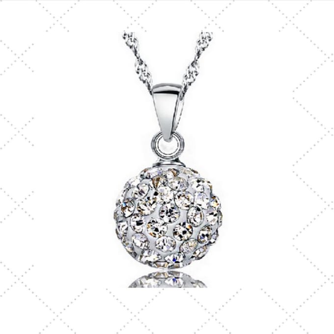 Shamballa ketting - 1 cm-Strass- 45 cm- Charme Bijoux
