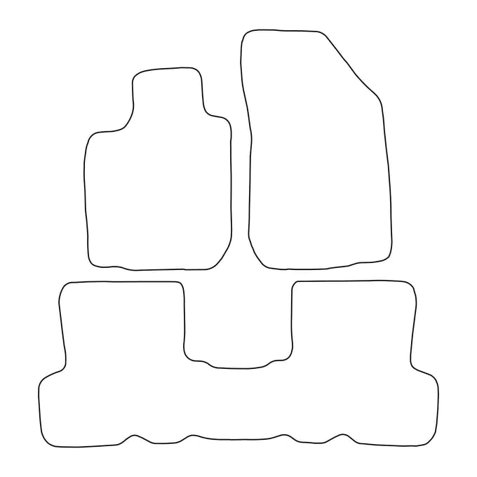 Set velours vloermatten geschikt voor Dacia Logan I 2004-2012 - blauwe afwerking
