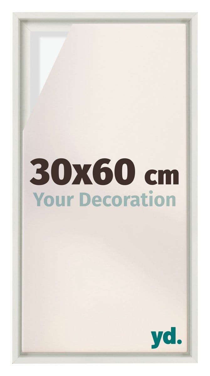 yd, Baklijst 30x60 cm Wit Mat - Lijst voor Canvasdoek - MDF Lyon
