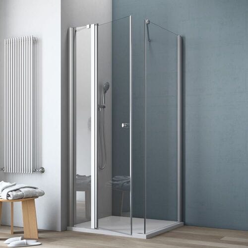 GEO maw flex door left with fixed part and side panel, 100 x 100 cm AF2001010L2360