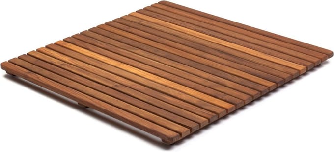 Vierkante Douchemat in Dicht Hout - Bruin - 71 x 71 cm