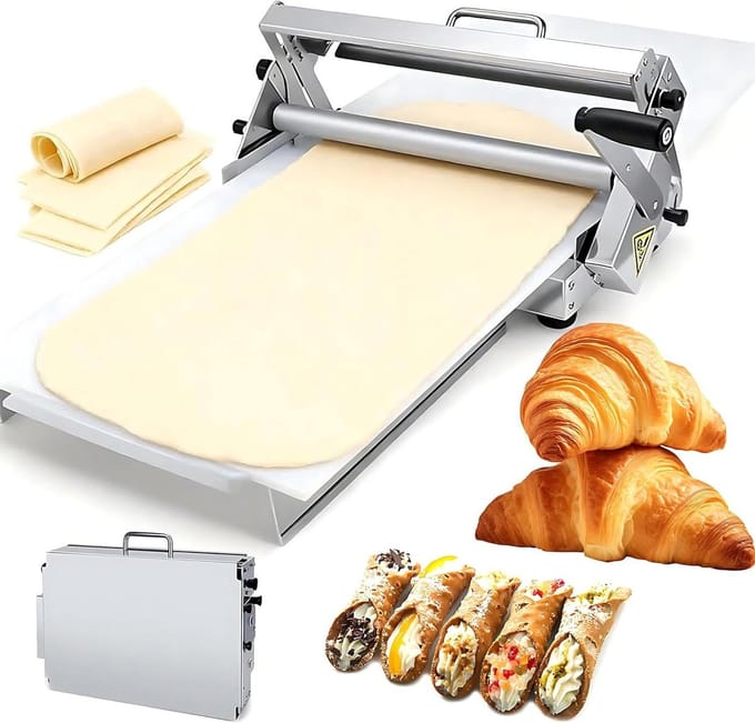 Deeguitrolmachine Handmatig - Deegroller Deegpers - Bakkerij Pizza - Opvouwbaar Ruimtebesparend - 600x300mm Werkblad