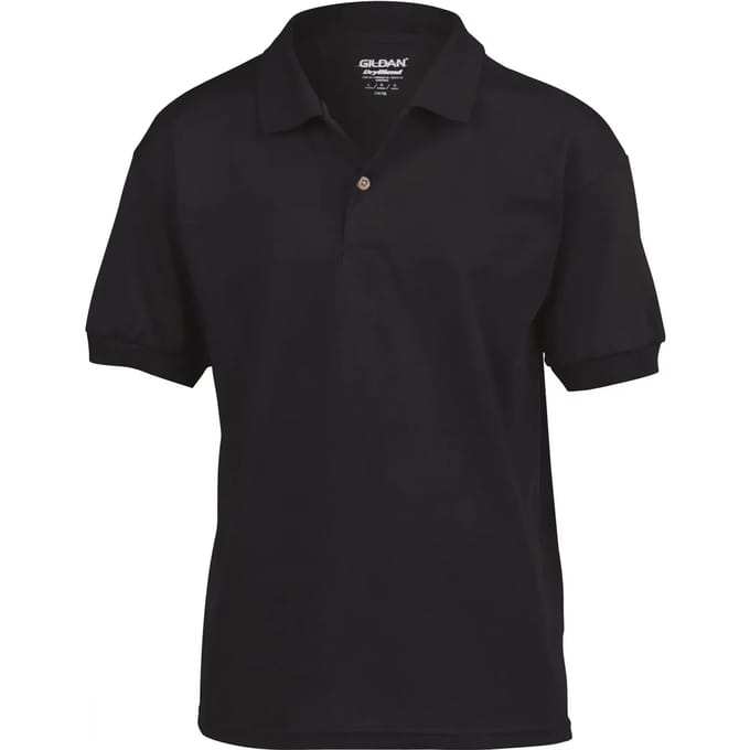 Gildan - DryBlend Kinder Polo - Black maat L (164)
