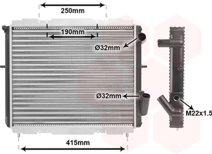 Van Wezel - RADIATOR VOOR RENAULT CLIO 1990-1998 7700804240