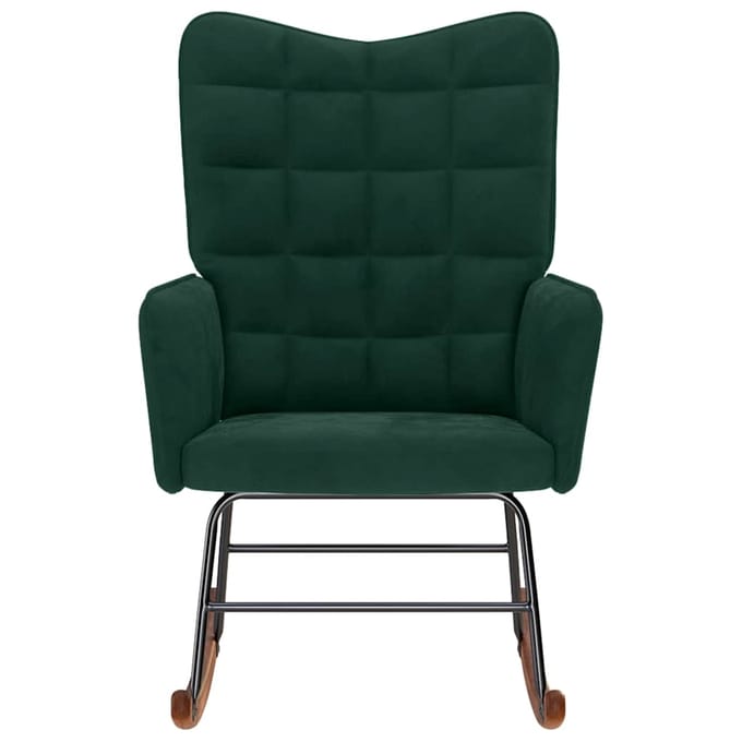 vidaXL schommelstoel fluweel - donkergroen, 61 x 78 x 98 cm