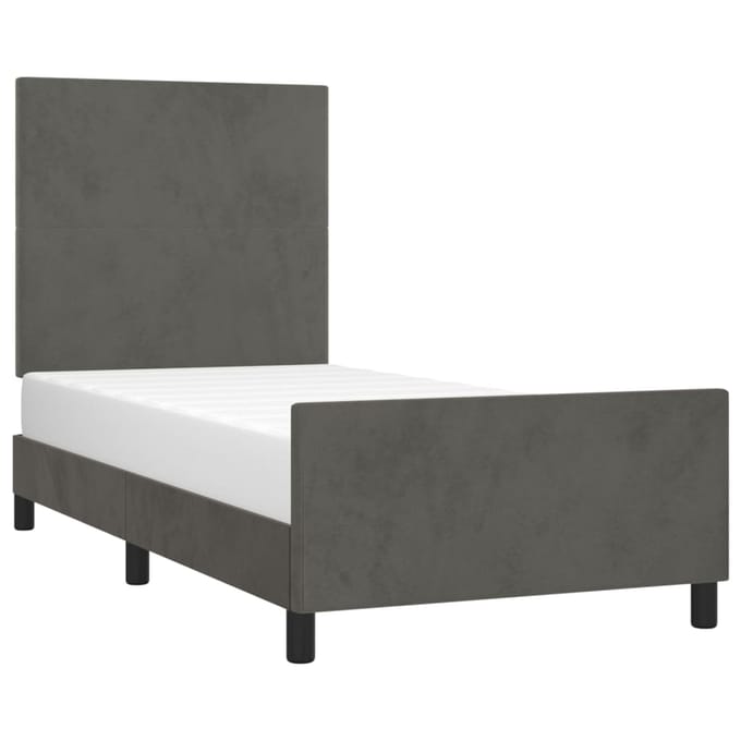 vidaXL - Bedframe - zonder - matras - 80x200 - cm - fluweel - donkergrijs
