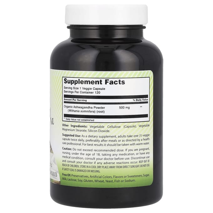 Amazing India, Ashwagandha, 500 mg, 120 vegetarische capsules