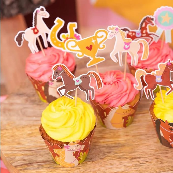 Kleurrijke Muffinbakjes met Paarden - 6 stuks