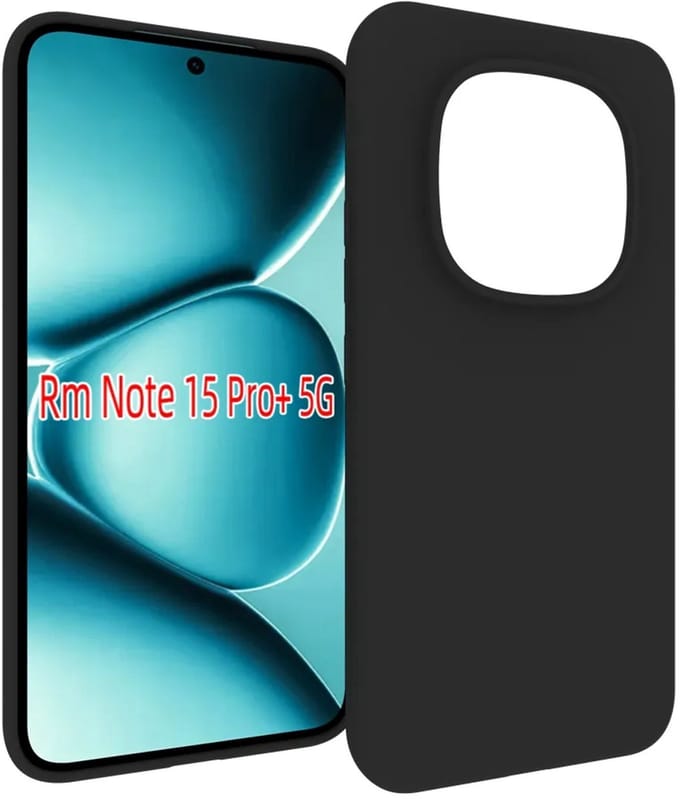 MobyDefend Hoesje - Geschikt voor Xiaomi Redmi Note 15 Pro Plus 5G - TPU Backcover - Mat Zwart