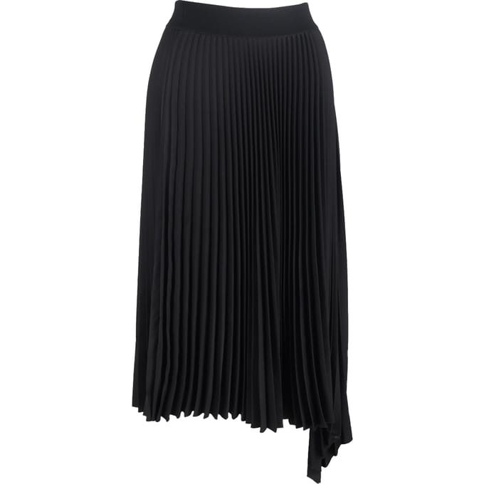 Joseph geplooide midi-rok met asymmetrische vorm in zwart polyester