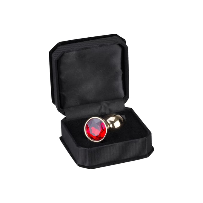 Rimba - Gouden Buttplug Klein Met Rood Kristal