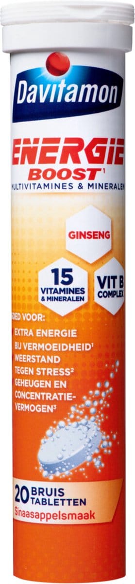 Davitamon Energie Boost Multivitamines Mineralen - 2 x 20 Bruistabletten - Voordeelverpakking
