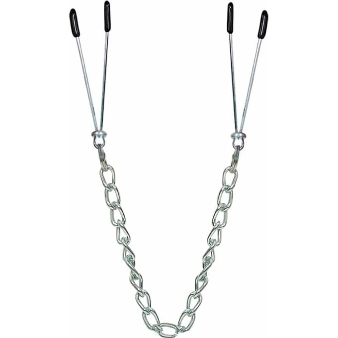 Metalen-Borstketting met tepelklemmen 42cm
