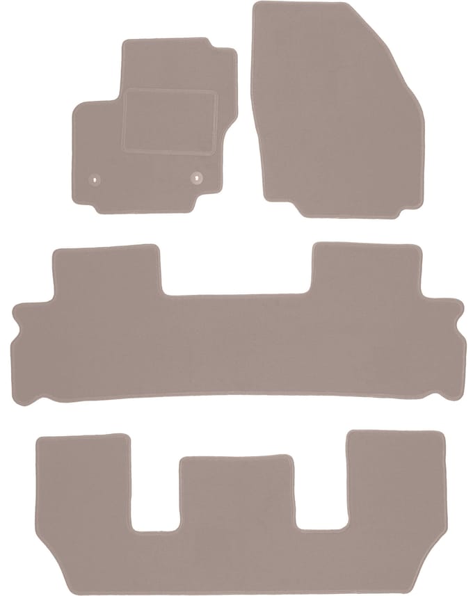 Beige veloursmatten voor: Ford S-MAX MK1 FL 7-zits (2012-2015)